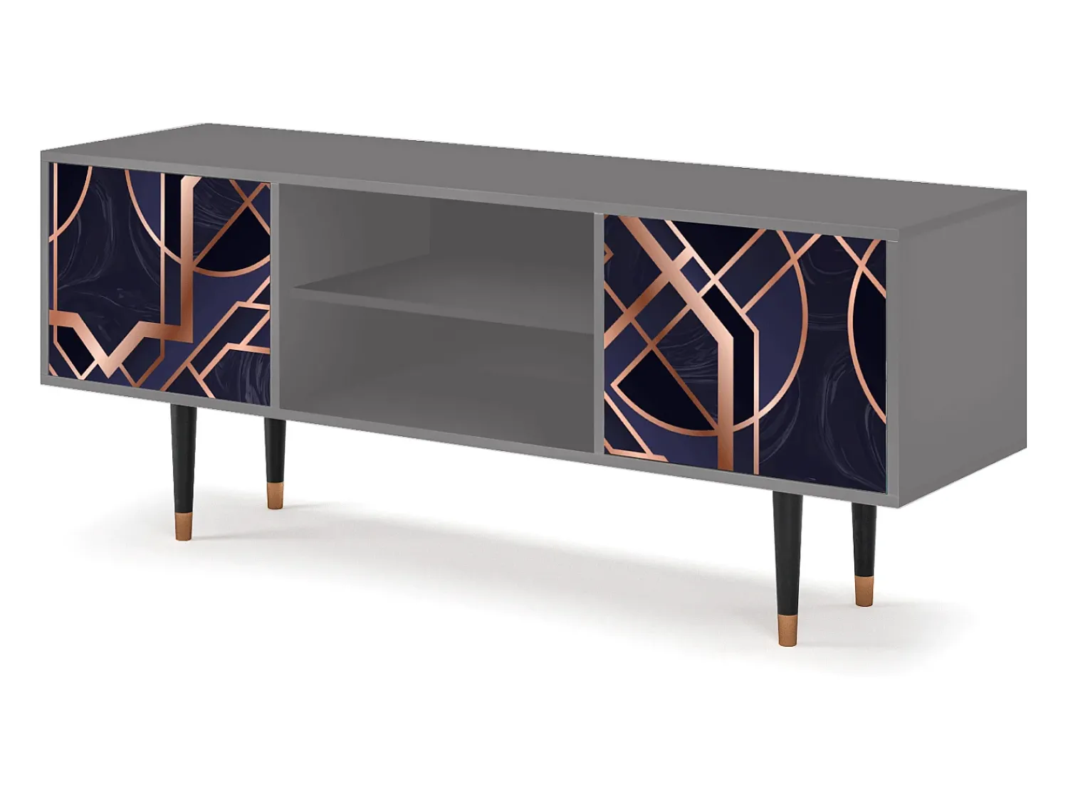 Móvel De Tv| Mueble de TV - 170х69х48 cm - T2 - Purple Temple, Cinza Cinzento