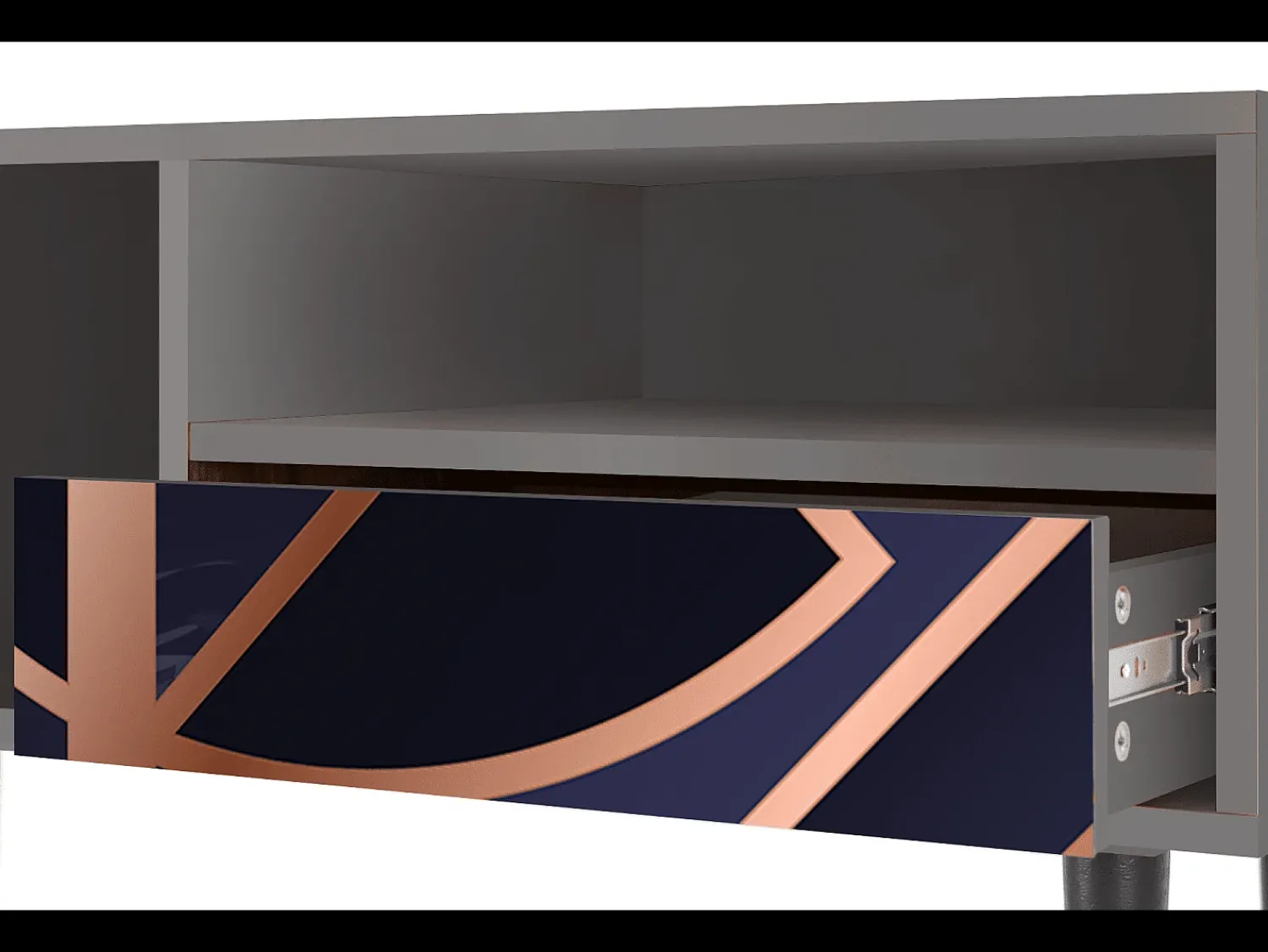 Mueble de TV - 115х59х48 cm - T3 - Purple Temple, Cinza^ Móvel De Tv
