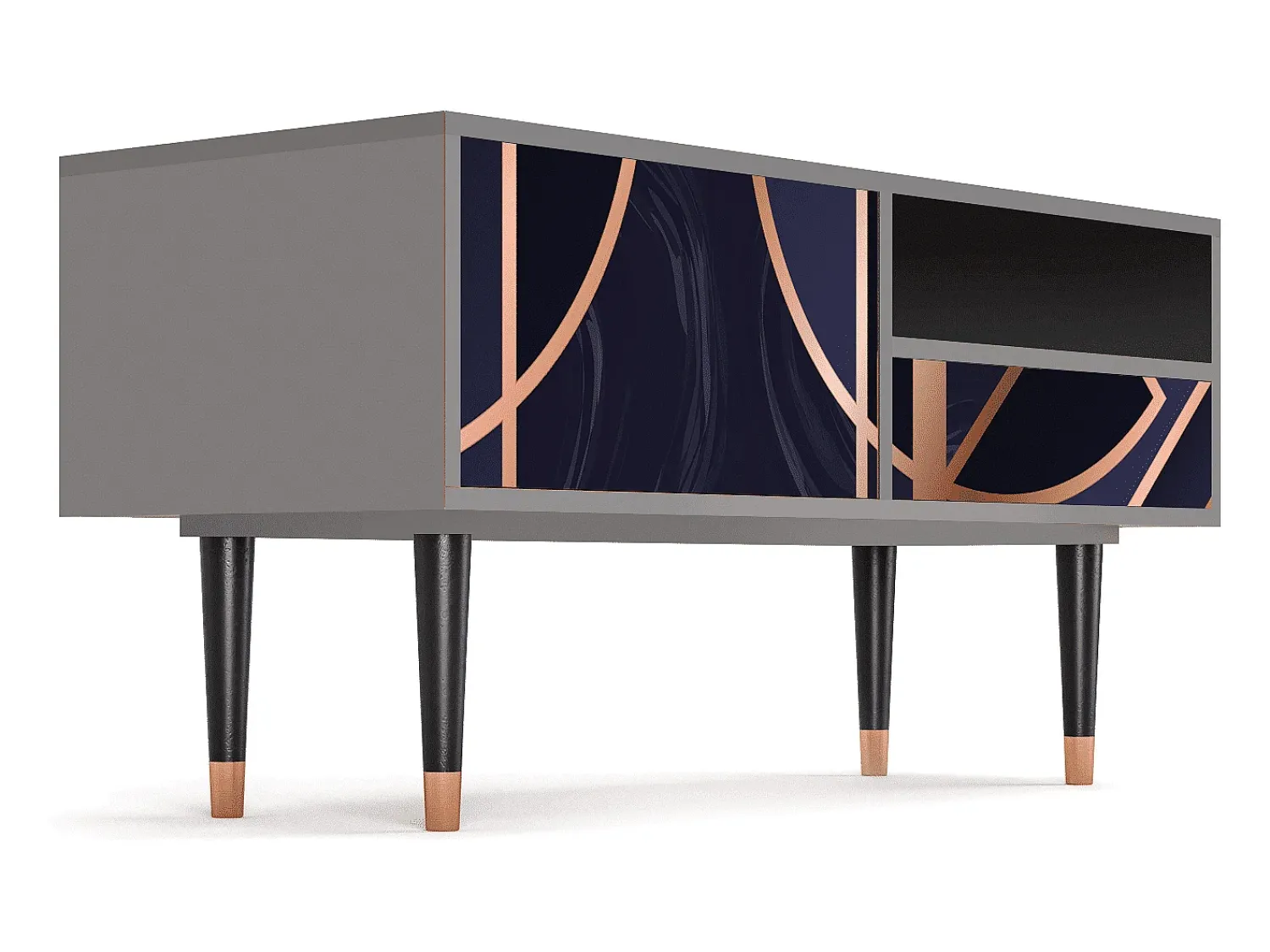 Mueble de TV - 115х59х48 cm - T3 - Purple Temple, Cinza^ Móvel De Tv
