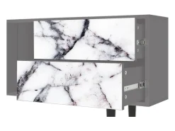 Móvel De Tv| Mueble de TV - 170х69х48 cm - T1 - Raven Marble, Cinza Cinzento