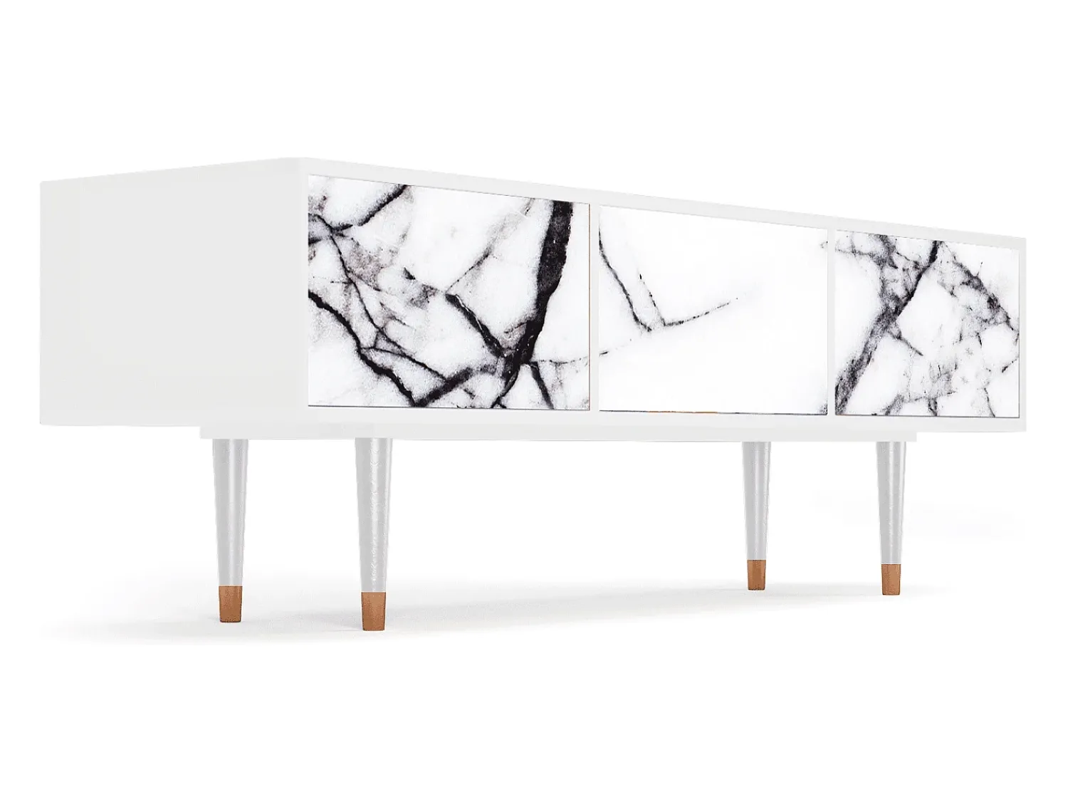 Discount Mueble de TV - 170х59х48 cm - T4 - Raven Marble, Branco Bege