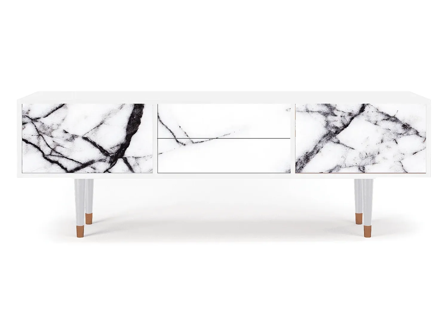 Discount Mueble de TV - 170х59х48 cm - T4 - Raven Marble, Branco Bege