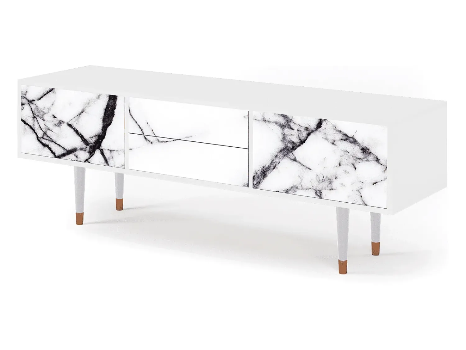 Discount Mueble de TV - 170х59х48 cm - T4 - Raven Marble, Branco Bege