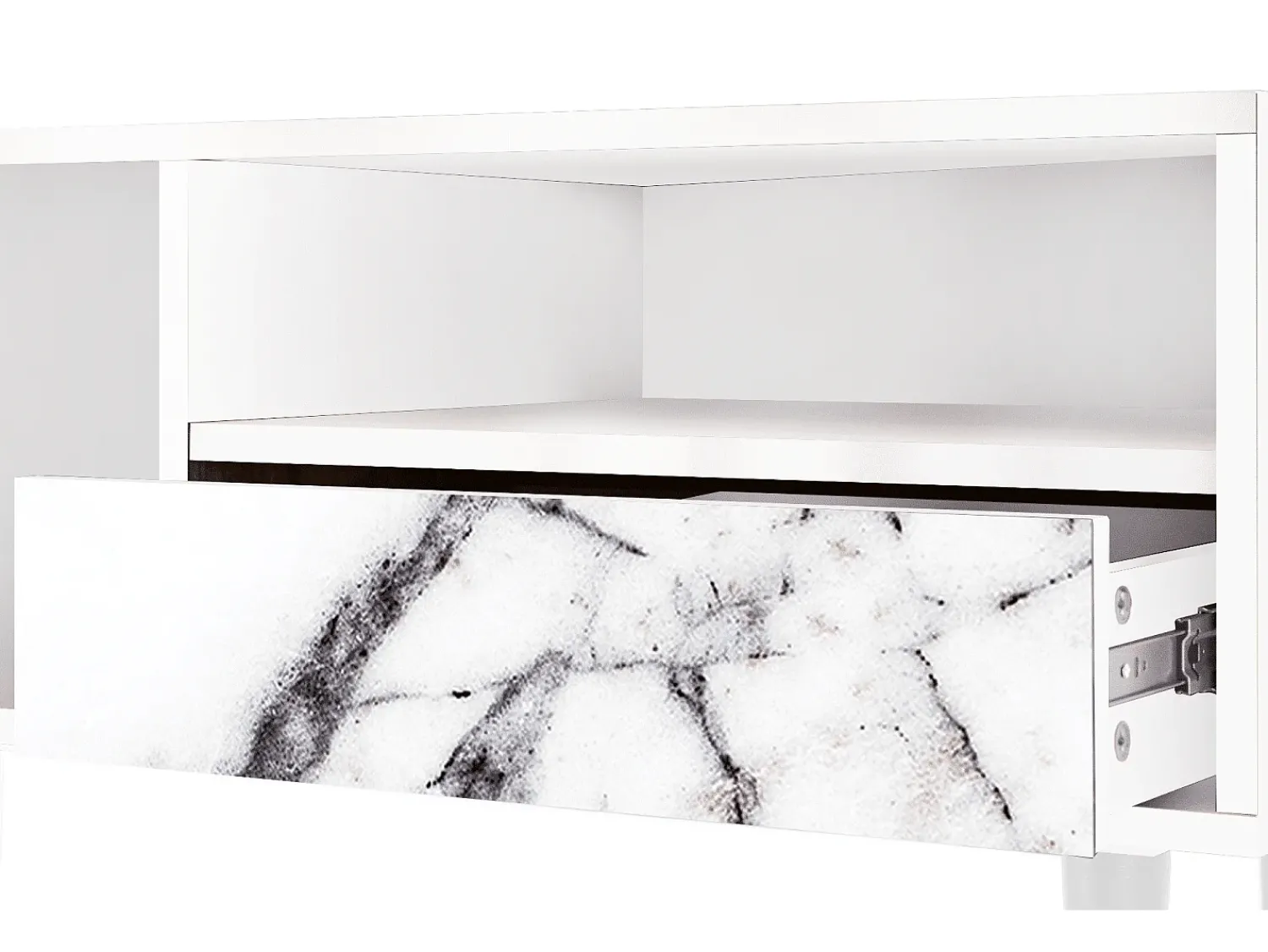 Móvel De Tv* Mueble de TV - 115х59х48 cm - T3 - Raven Marble, Branco Bege