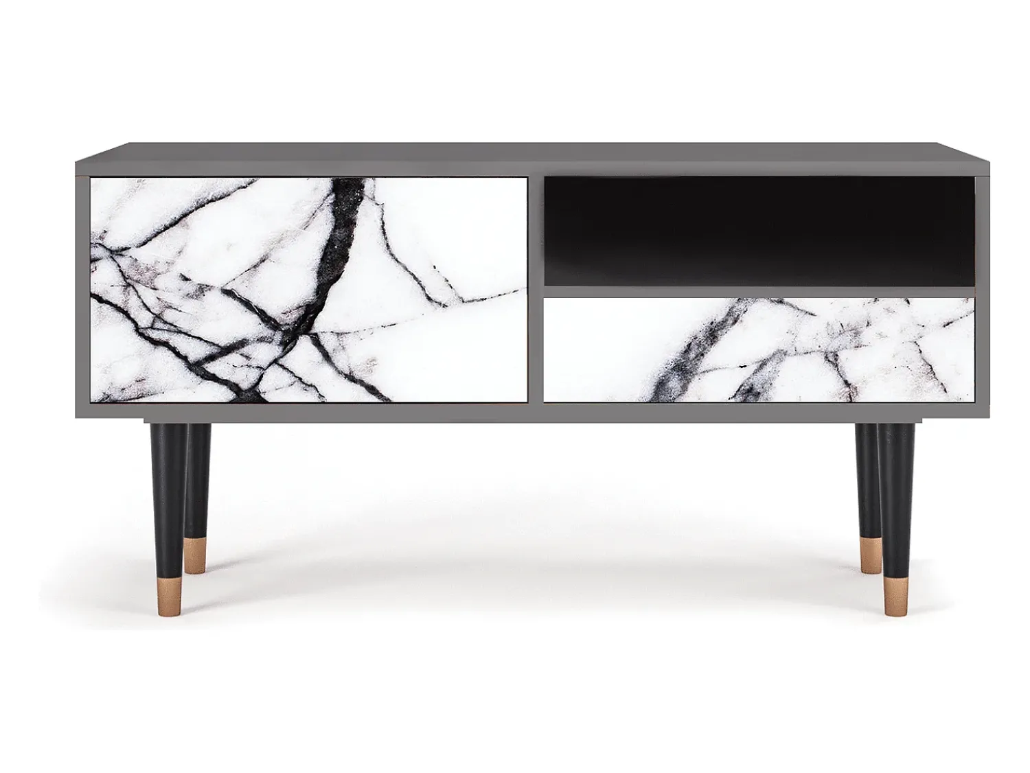 Mueble de TV - 115х59х48 cm - T3 - Raven Marble, Cinza^ Móvel De Tv