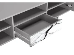 Móvel De Tv* Mueble de TV - 170х59х41 cm - T6 - Raven Marble, Cinza Cinzento