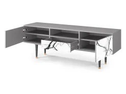 Móvel De Tv* Mueble de TV - 170х59х41 cm - T6 - Raven Marble, Cinza Cinzento