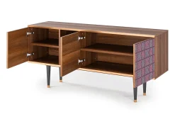 Móvel De Tv| Mueble de TV - 150х69х41 cm - T5 - Riviera Mosaic, Nogueira Castanho