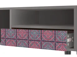Mueble de TV - 115х59х48 cm - T3 - Riviera Mosaic, Cinza^ Móvel De Tv