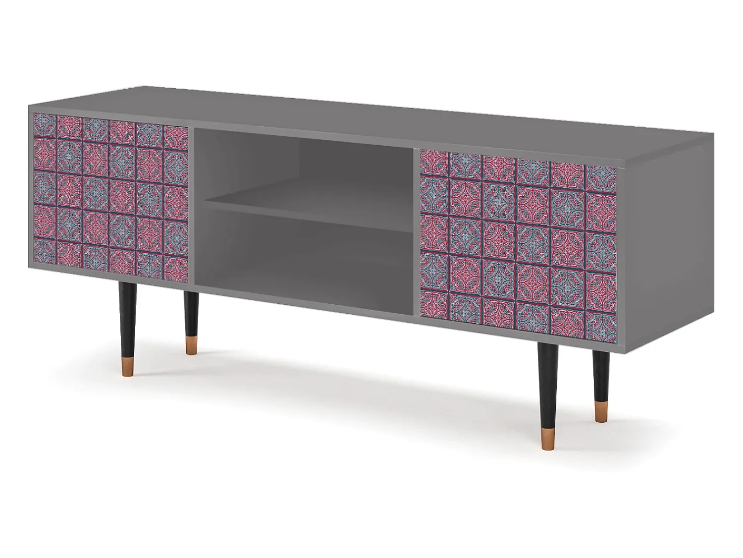 Móvel De Tv| Mueble de TV - 170х69х48 cm - T2 - Riviera Mosaic, Cinza Cinzento