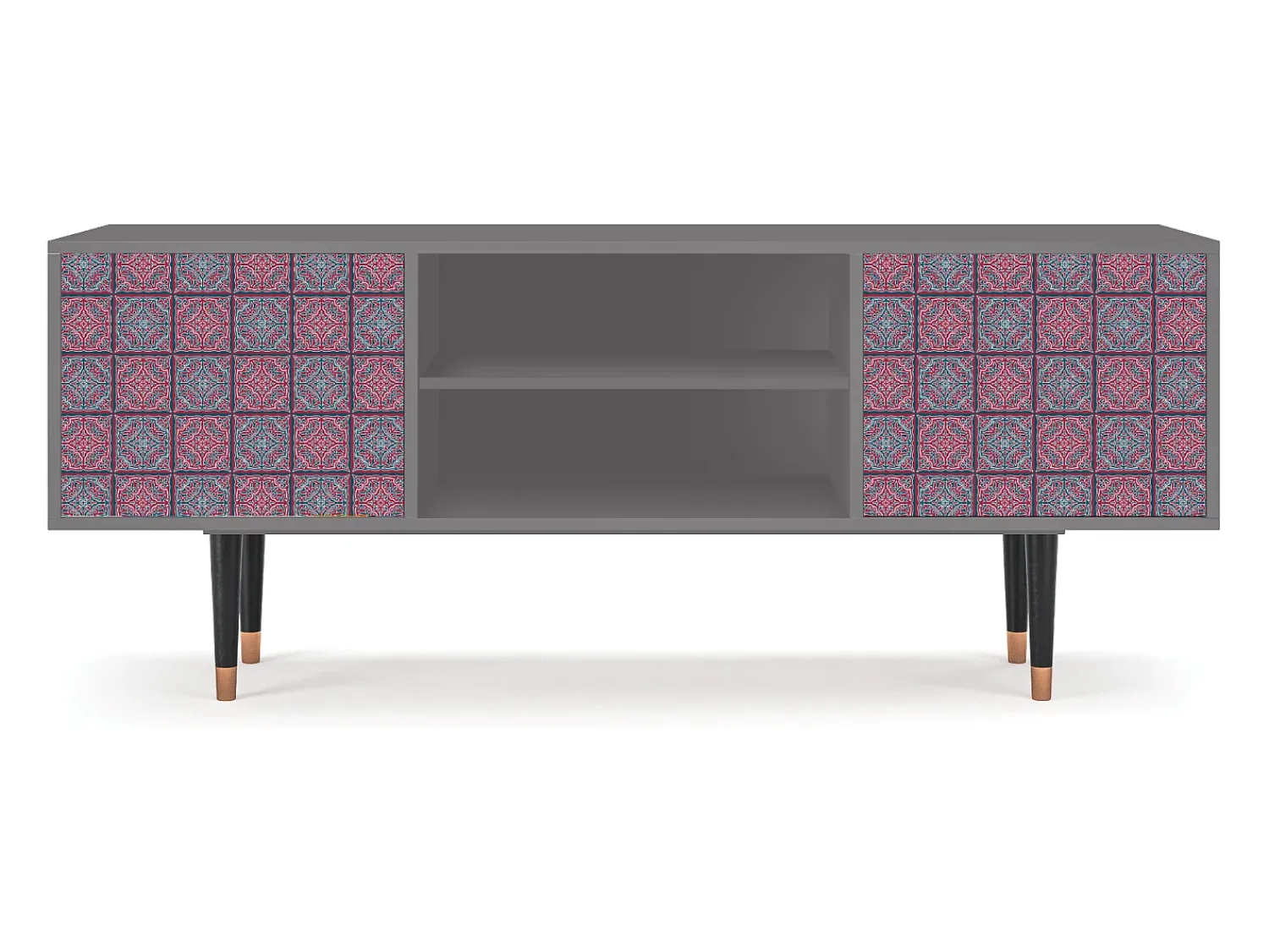 Móvel De Tv| Mueble de TV - 170х69х48 cm - T2 - Riviera Mosaic, Cinza Cinzento