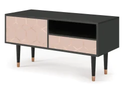 Hot Mueble de TV - 115х59х48 cm - T3 - Rose Honeycomb, Antracite Cinza antracite