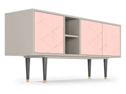 Online Mueble de TV - 150х69х41 cm - T5 - Rose Quartz, Areia Bege