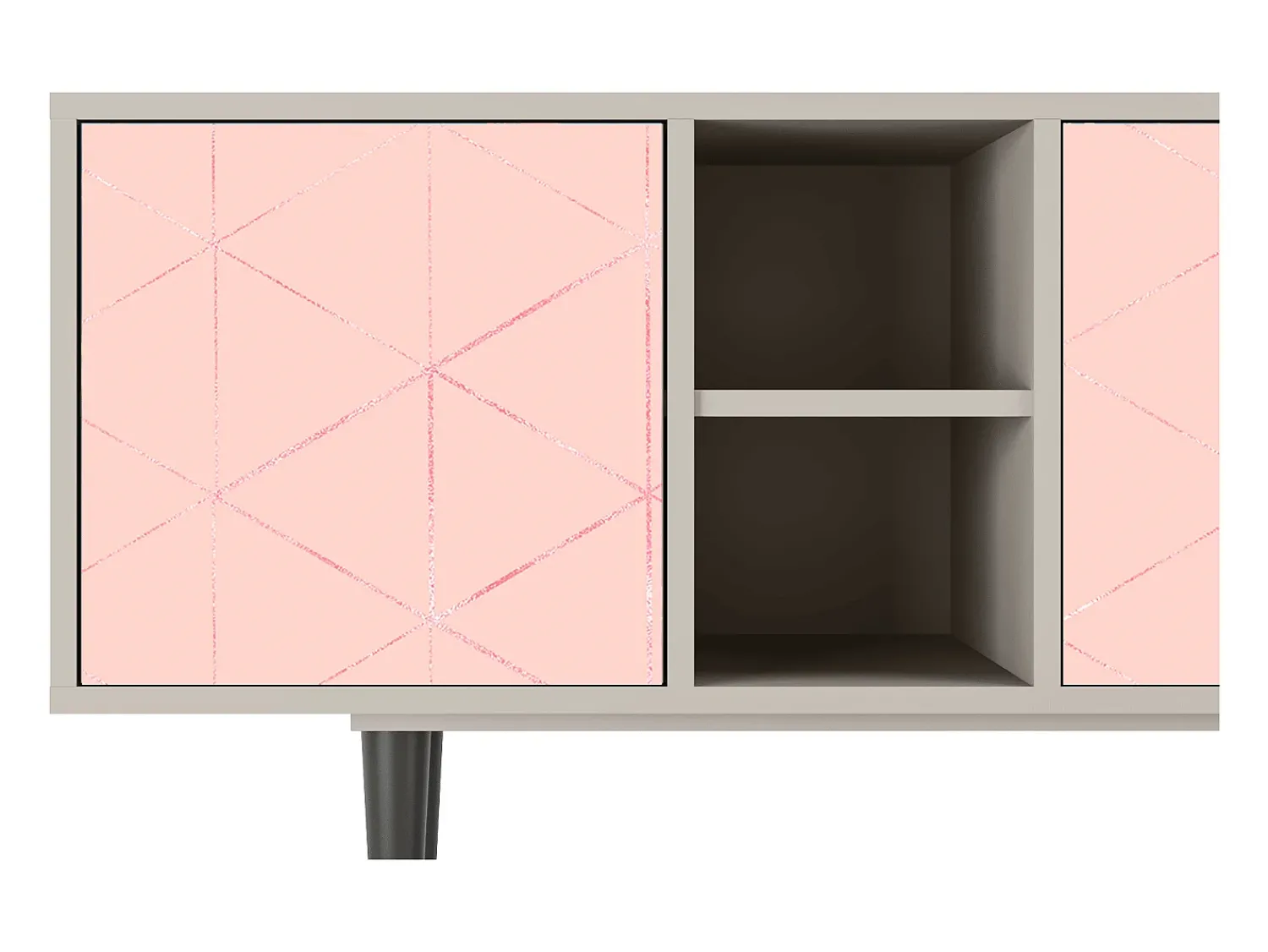 Online Mueble de TV - 150х69х41 cm - T5 - Rose Quartz, Areia Bege