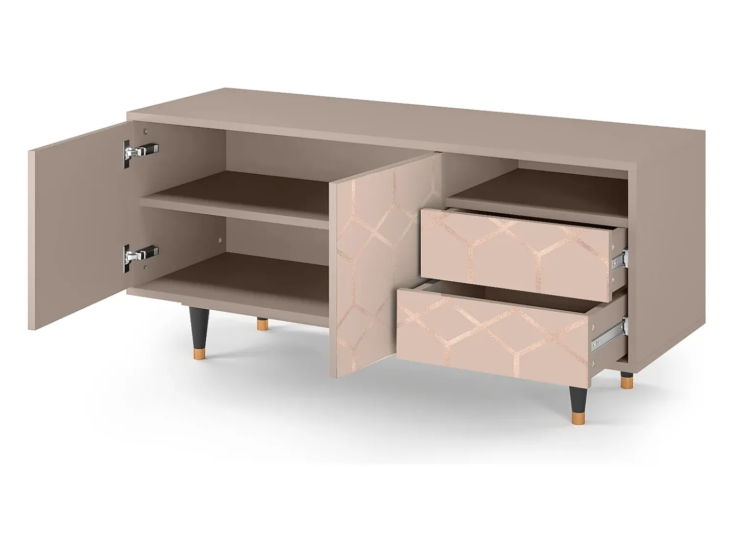 Mueble de TV - 125х56х41 cm - T7 - Rose Honeycomb, Latte^ Móvel De Tv
