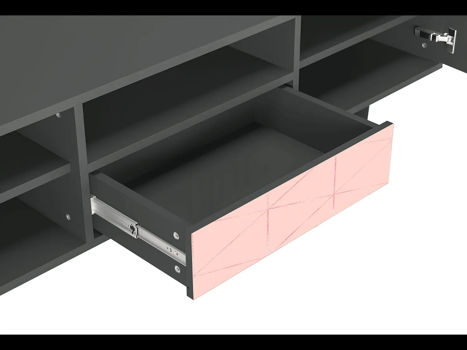Mueble de TV - 170х59х41 cm - T6 - Rose Quartz, Antracite^ Móvel De Tv