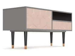 Mueble de TV - 115х59х48 cm - T3 - Rose Honeycomb, Cinza^ Móvel De Tv