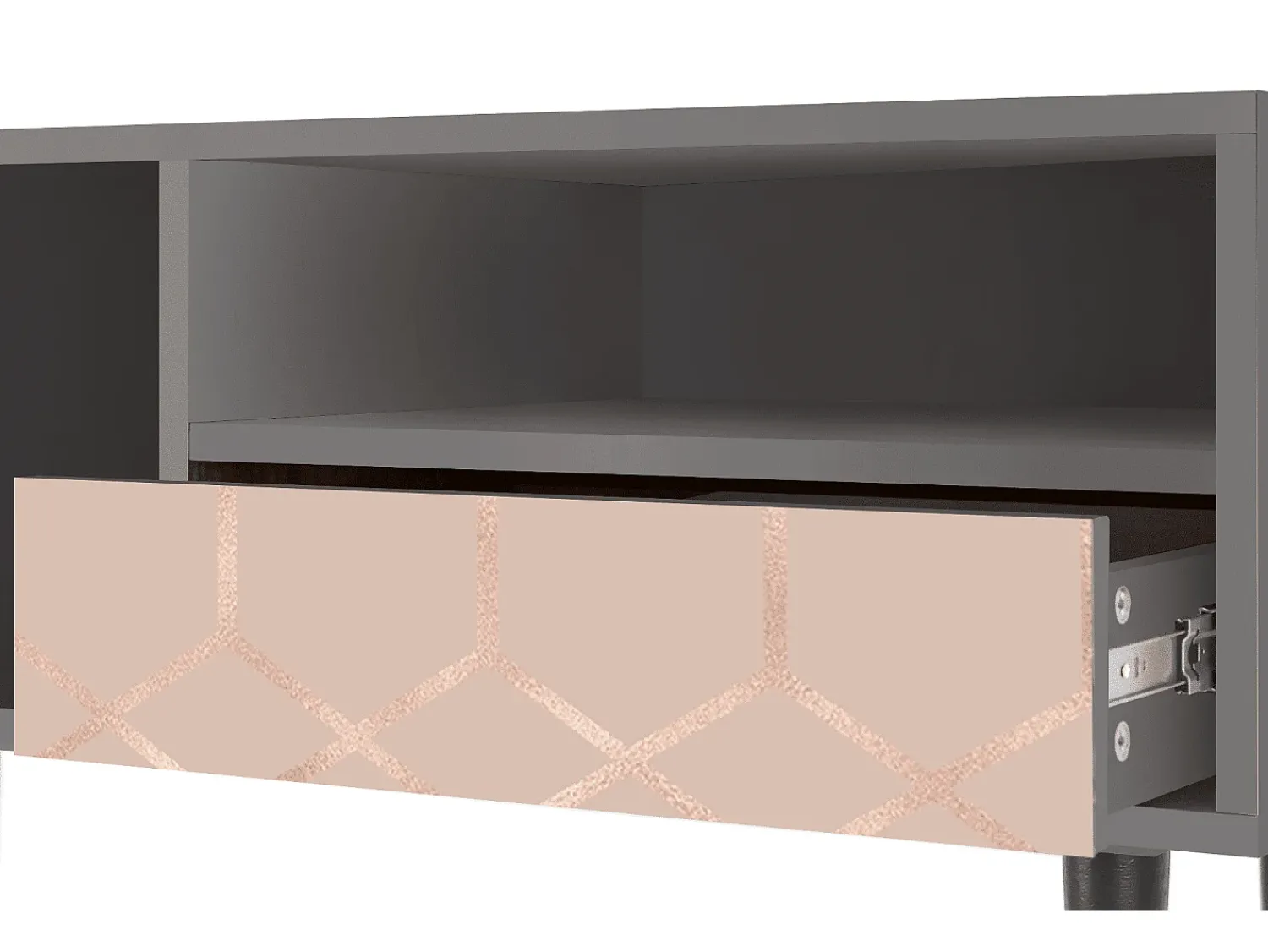 Mueble de TV - 115х59х48 cm - T3 - Rose Honeycomb, Cinza^ Móvel De Tv