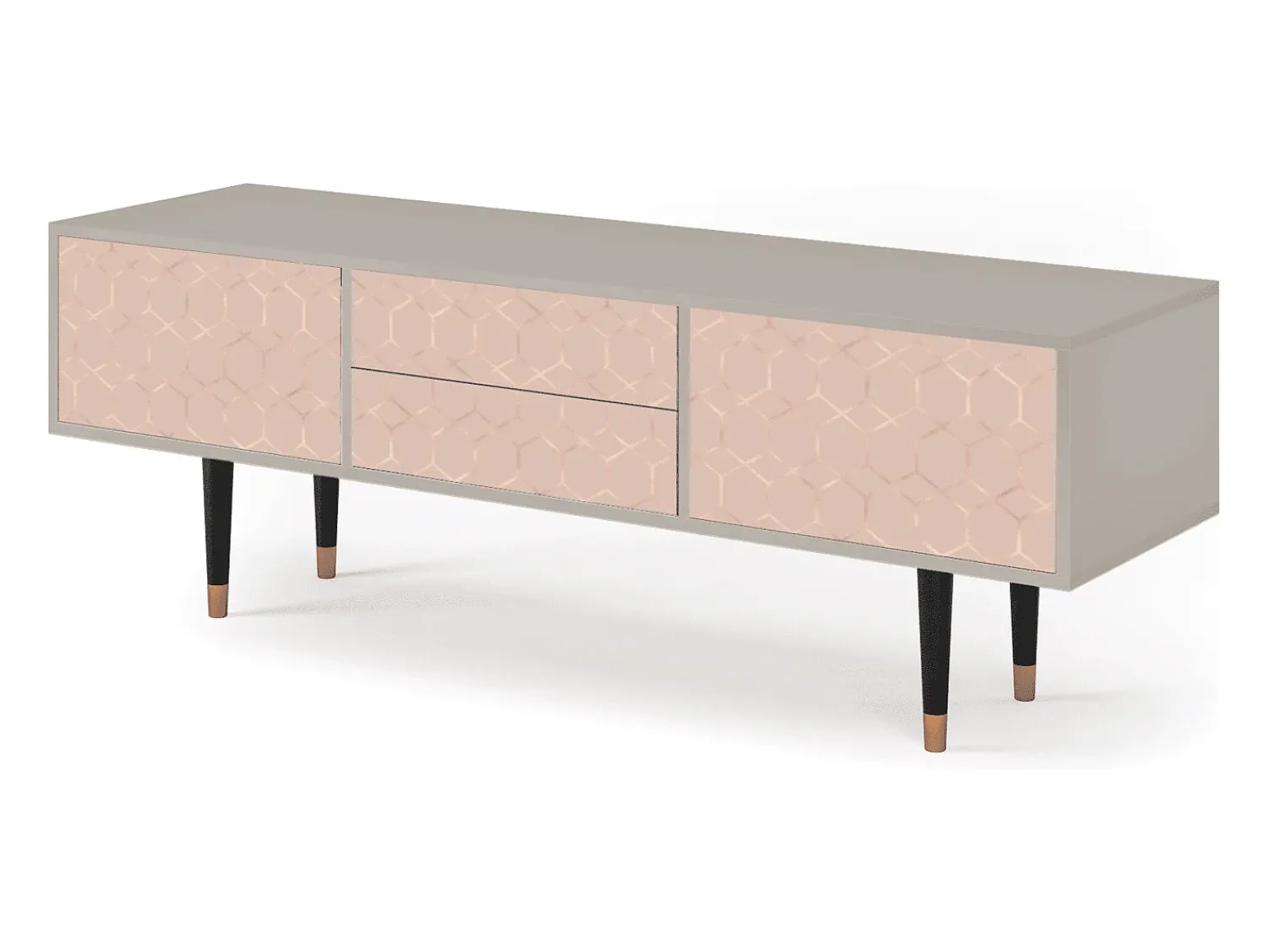 Sale Mueble de TV - 170х59х48 cm - T4 - Rose Honeycomb, Areia Bege