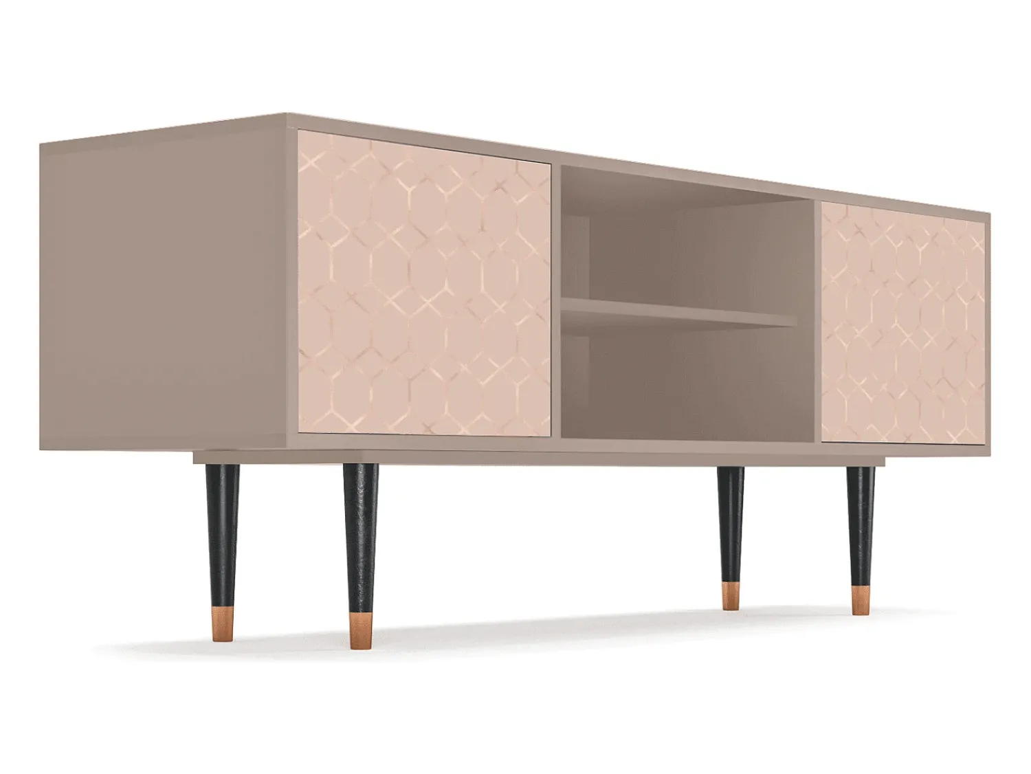 Móvel De Tv| Mueble de TV - 170х69х48 cm - T2 - Rose Honeycomb, Latte Bege