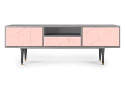 Móvel De Tv| Mueble de TV - 170х59х41 cm - T6 - Rose Quartz, Cinza Cinzento