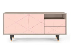 Móvel De Tv| Mueble de TV - 125х56х41 cm - T7 - Rose Quartz, Latte Bege