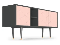 Mueble de TV - 150х69х41 cm - T5 - Rose Quartz, Antracite^ Móvel De Tv