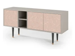 Outlet Mueble de TV - 150х69х41 cm - T5 - Rose Honeycomb, Areia Bege