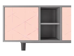 Móvel De Tv| Mueble de TV - 150х69х41 cm - T5 - Rose Quartz, Cinza Cinzento
