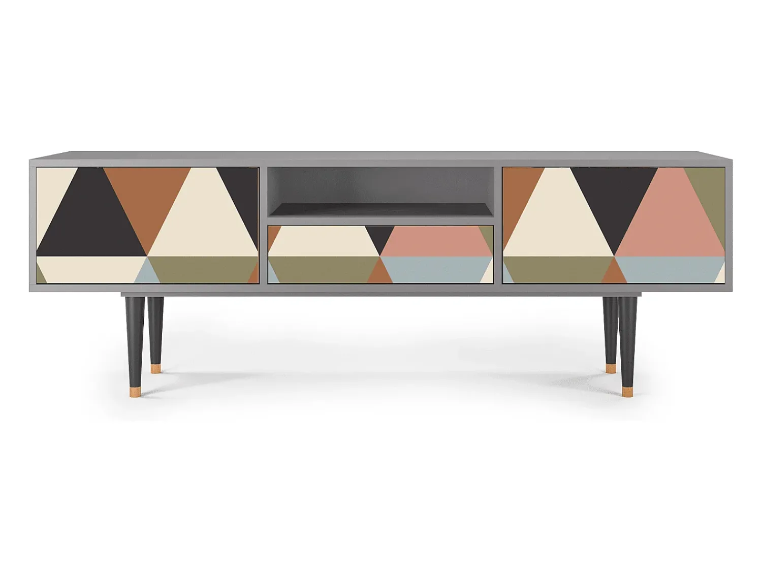 Mueble de TV - 170х59х41 cm - T6 - Royal Triangles, Cinza^ Móvel De Tv