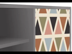 Móvel De Tv* Mueble de TV - 170х69х48 cm - T2 - Royal Triangles, Cinza Cinzento