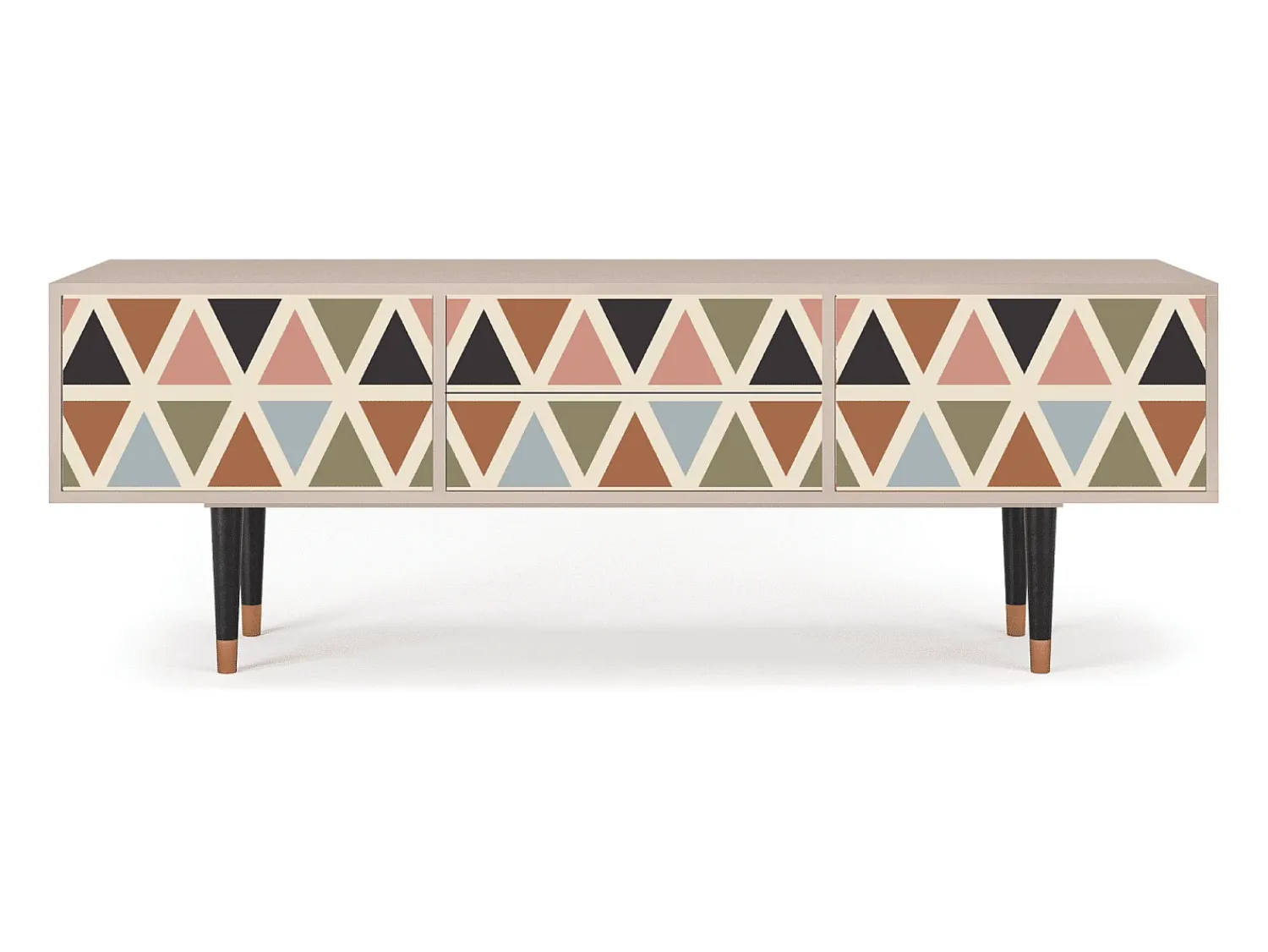 Móvel De Tv| Mueble de TV - 170х59х48 cm - T4 - Royal Triangles, Latte Bege