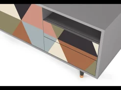 Móvel De Tv| Mueble de TV - 125х56х41 cm - T7 - Royal Triangles, Cinza Cinzento