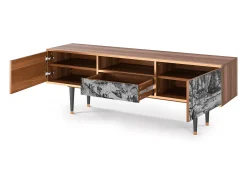 Móvel De Tv| Mueble de TV - 170х59х41 cm - T6 - Rusticorum, Nogueira Castanho