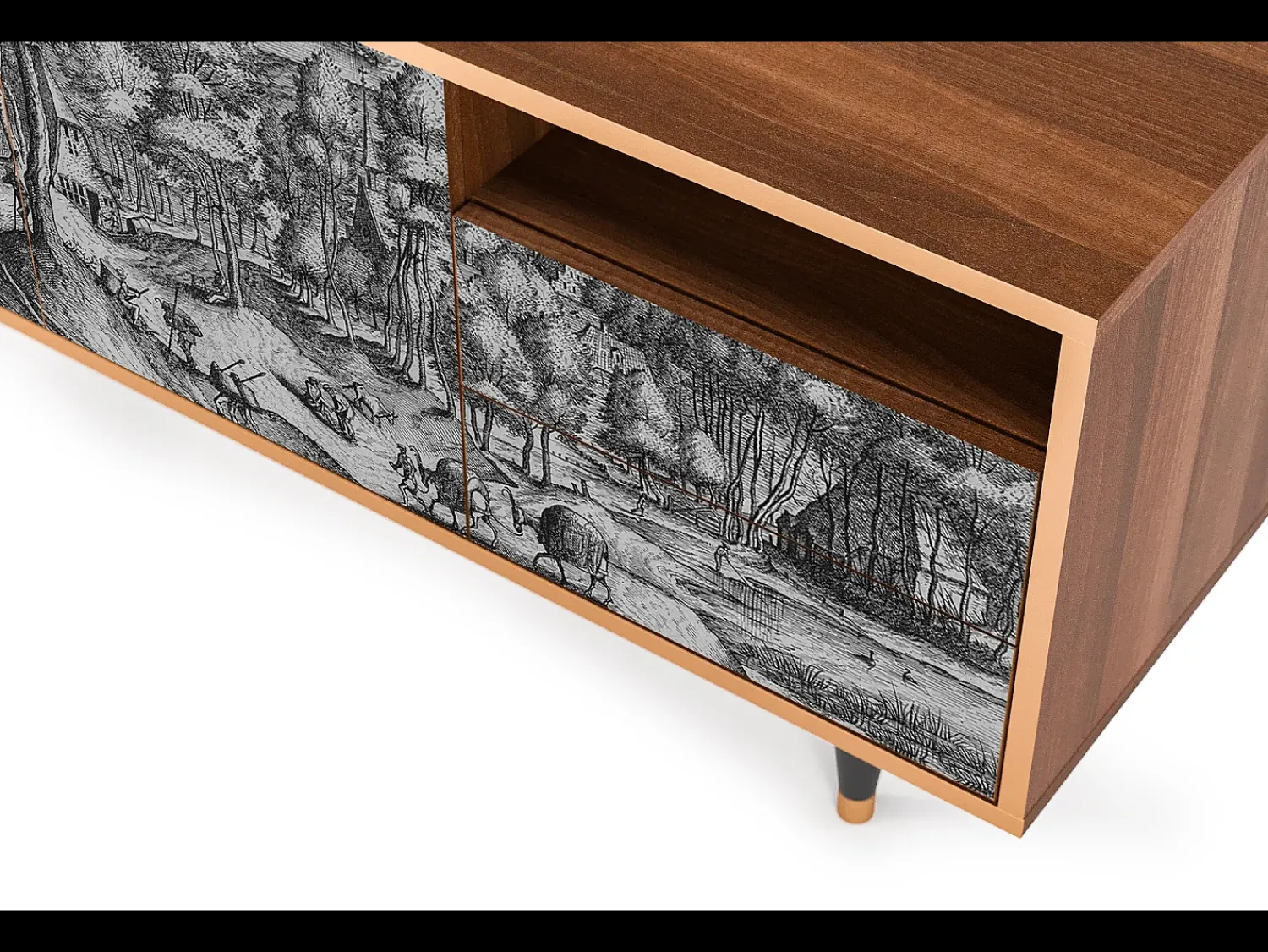 Móvel De Tv| Mueble de TV - 125х56х41 cm - T7 - Rusticorum, Nogueira Castanho