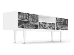 Móvel De Tv| Mueble de TV - 170х59х41 cm - T6 - Rusticorum, Branco Bege