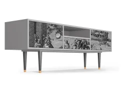 Móvel De Tv| Mueble de TV - 170х59х41 cm - T6 - Saint Martin, Cinza Cinzento
