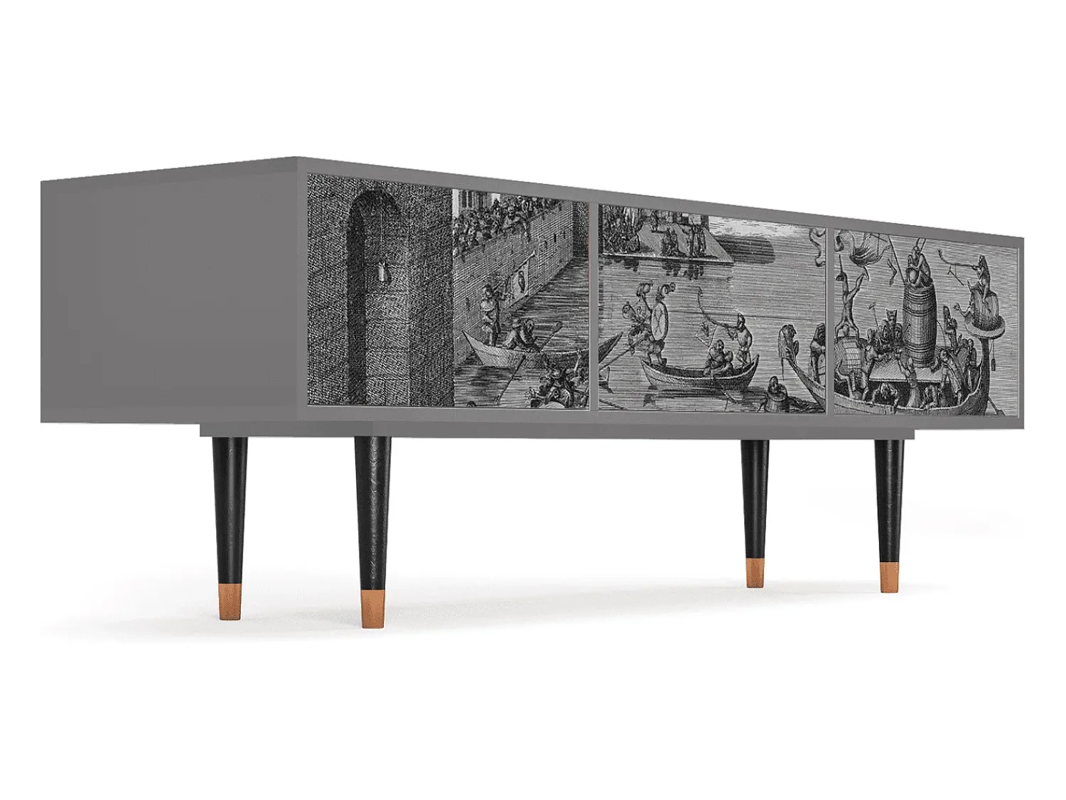Mueble de TV - 170х59х48 cm - T4 - Saint Martin, Cinza^ Móvel De Tv
