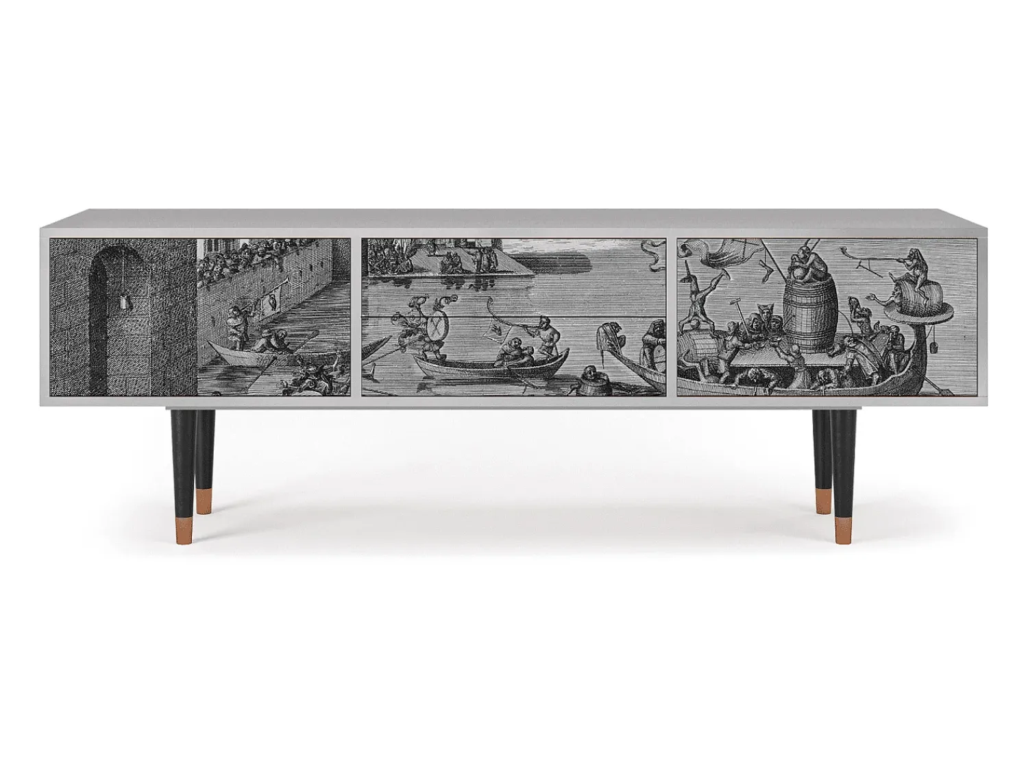 Mueble de TV - 170х59х48 cm - T4 - Saint Martin, Cinza^ Móvel De Tv