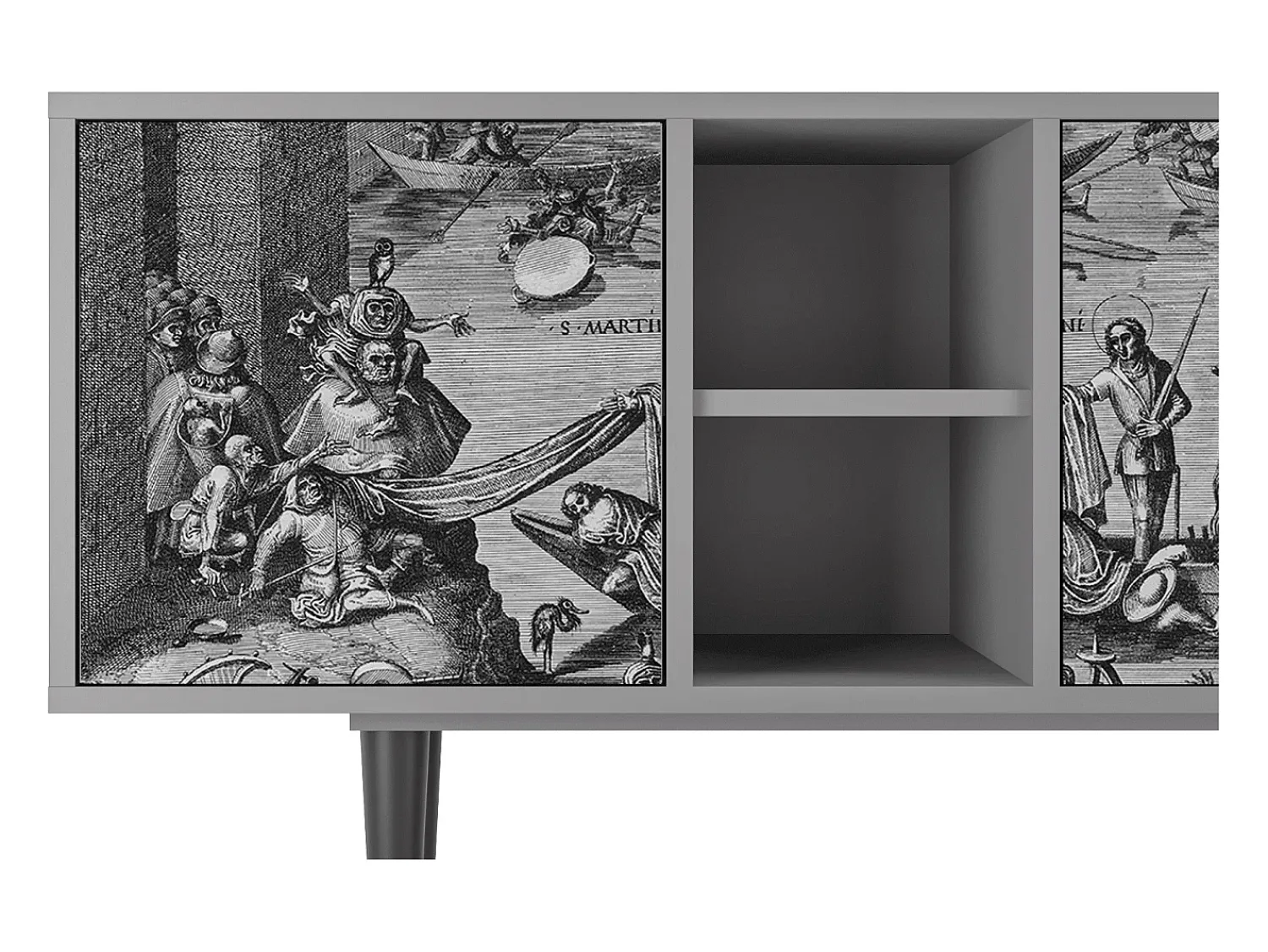 Best Mueble de TV - 150х69х41 cm - T5 - Saint Martin, Cinza Cinzento