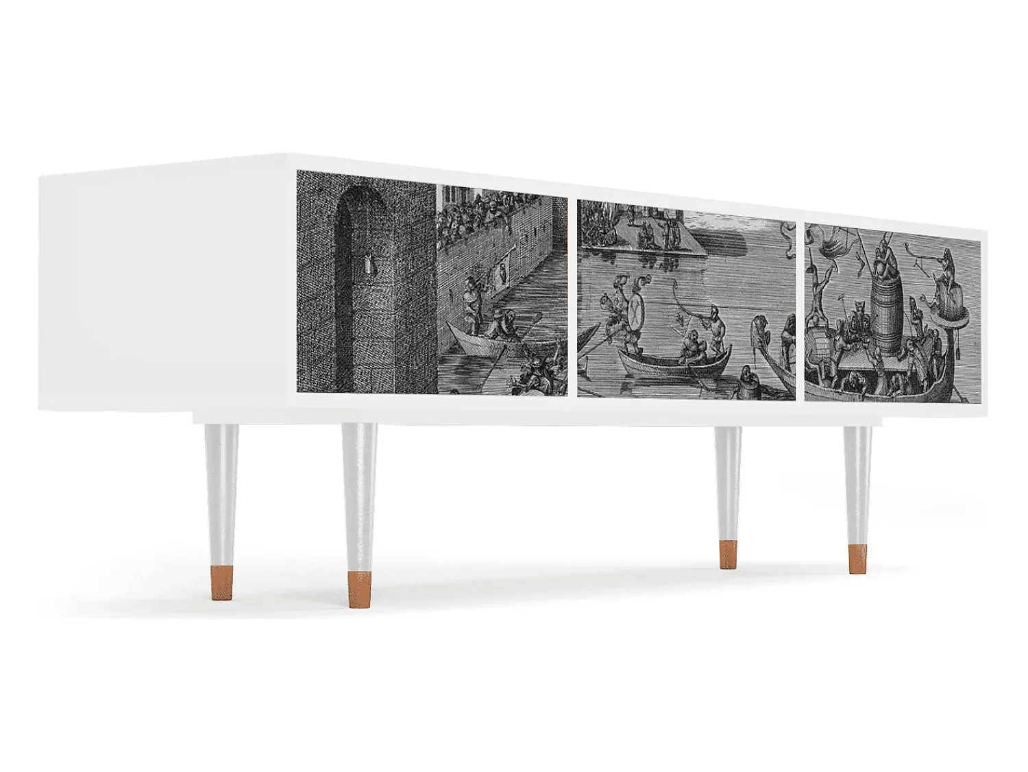 Mueble de TV - 170х59х48 cm - T4 - Saint Martin, Branco^ Móvel De Tv