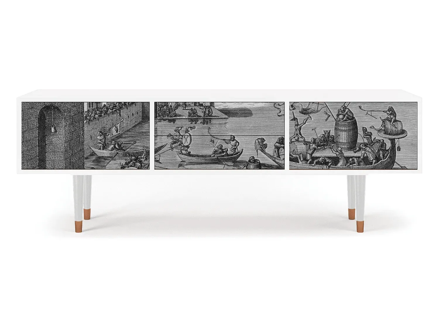 Mueble de TV - 170х59х48 cm - T4 - Saint Martin, Branco^ Móvel De Tv