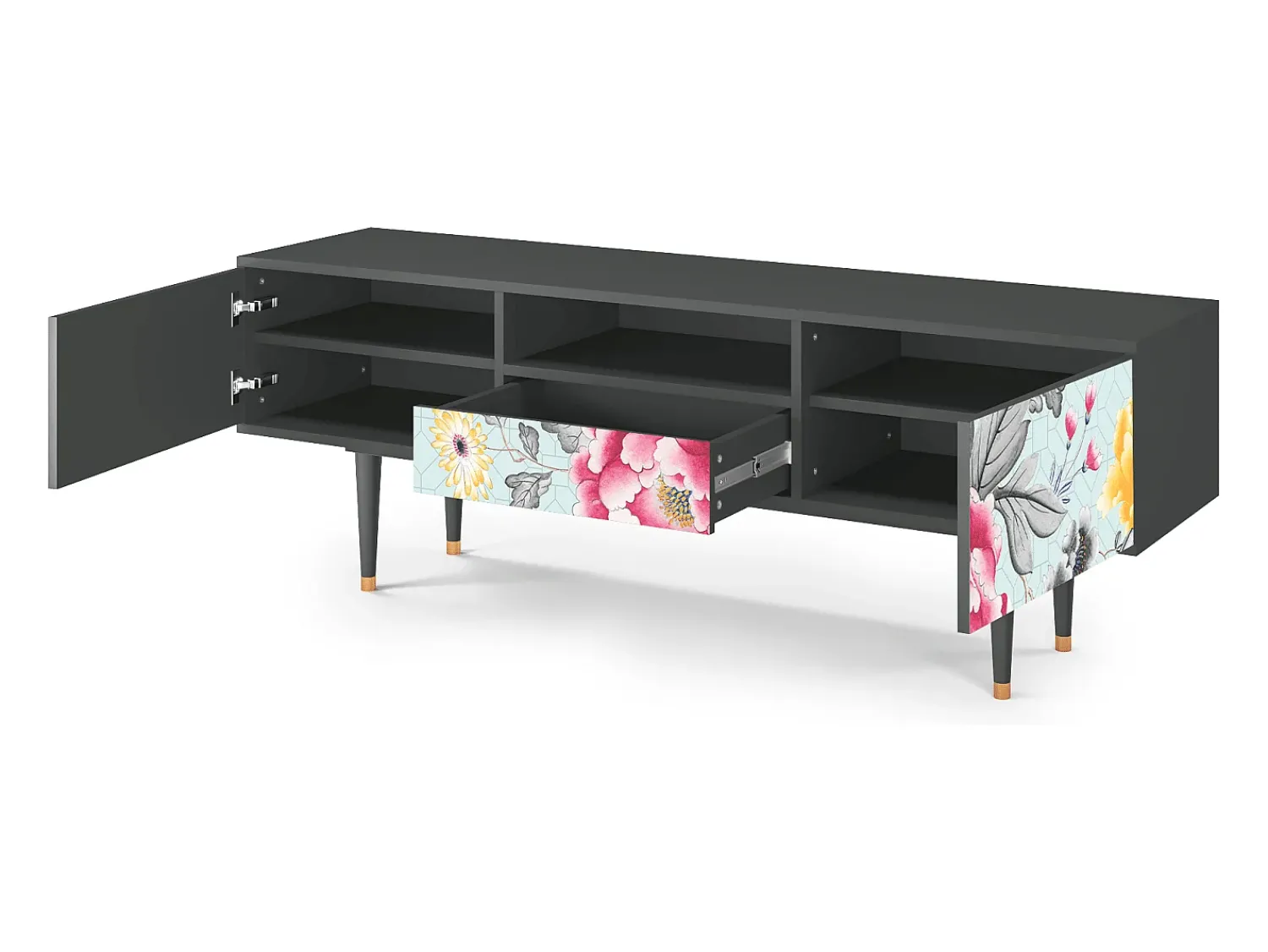 Clearance Mueble de TV - 170х59х41 cm - T6 - Sky Garden, Antracite Cinza antracite