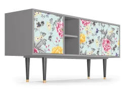Móvel De Tv| Mueble de TV - 150х69х41 cm - T5 - Sky Garden, Cinza Cinzento