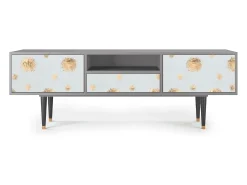Móvel De Tv* Mueble de TV - 170х59х41 cm - T6 - Sky Latte, Cinza Cinzento