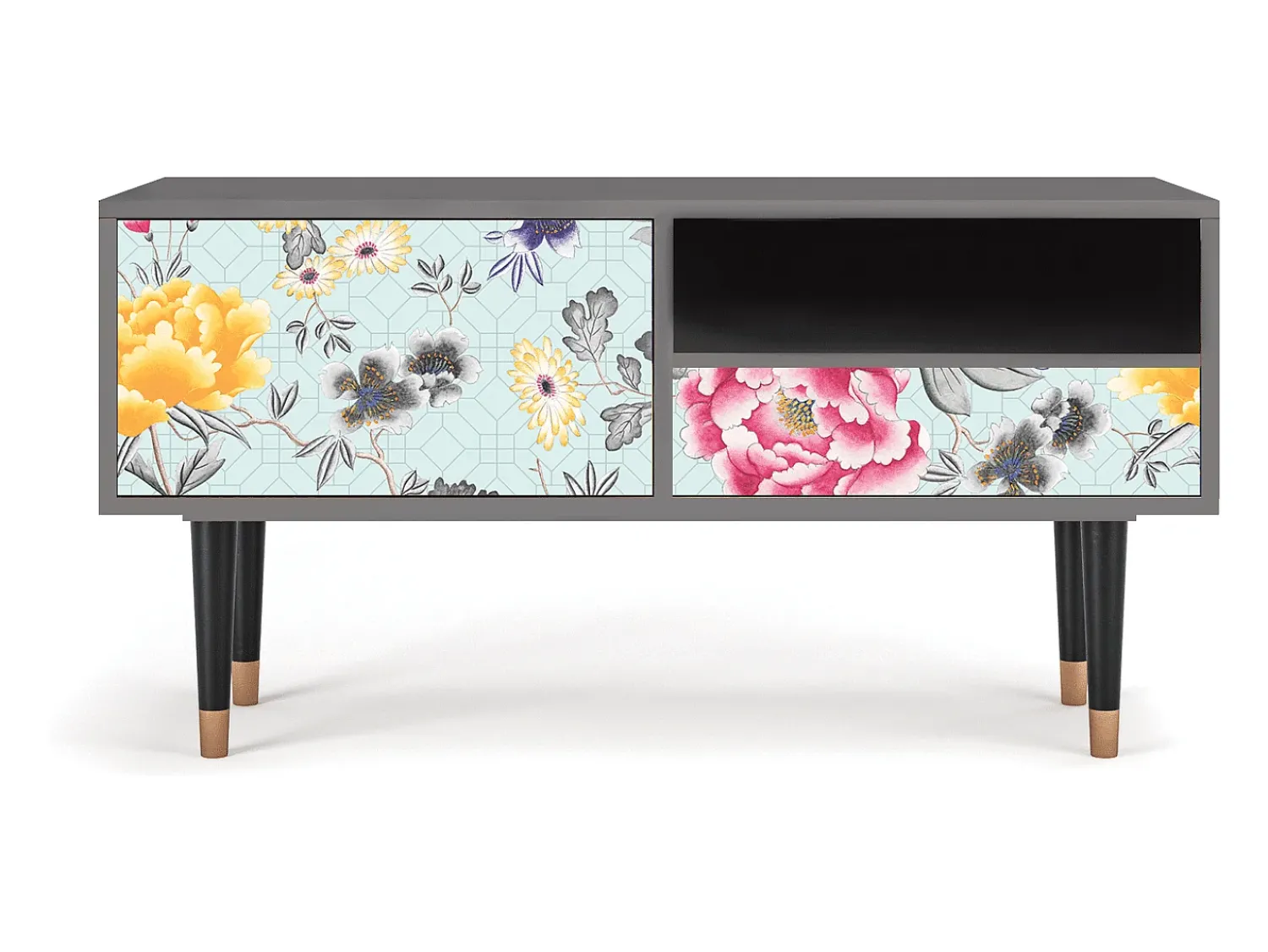 Móvel De Tv| Mueble de TV - 115х59х48 cm - T3 - Sky Garden, Cinza Cinzento