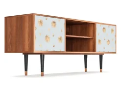 Móvel De Tv* Mueble de TV - 170х69х48 cm - T2 - Sky Latte, Nogueira Castanho