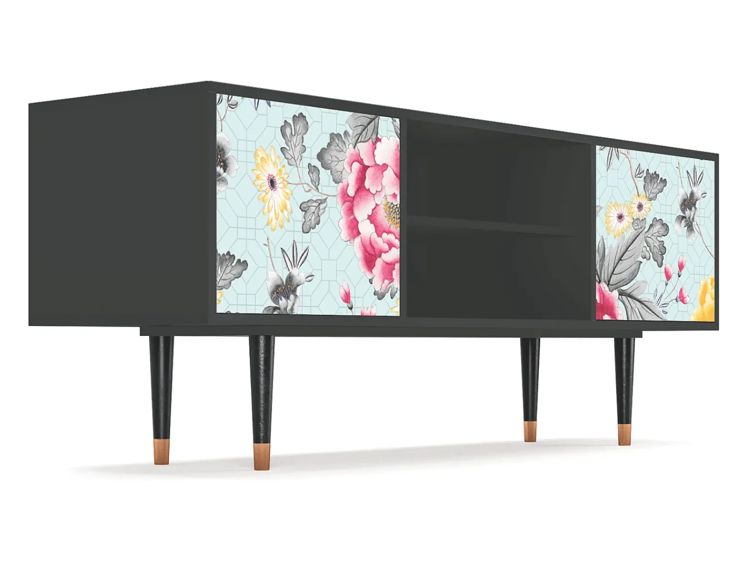 Móvel De Tv| Mueble de TV - 170х69х48 cm - T2 - Sky Garden, Antracite Cinza antracite