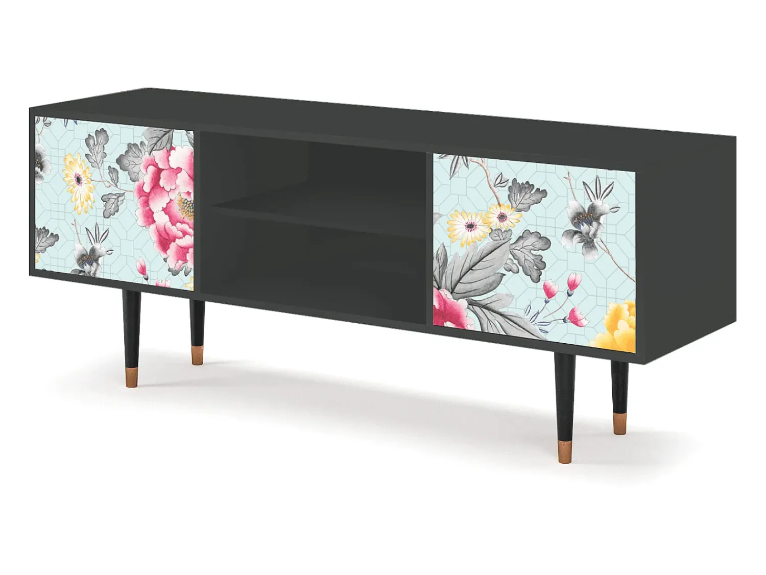 Móvel De Tv| Mueble de TV - 170х69х48 cm - T2 - Sky Garden, Antracite Cinza antracite