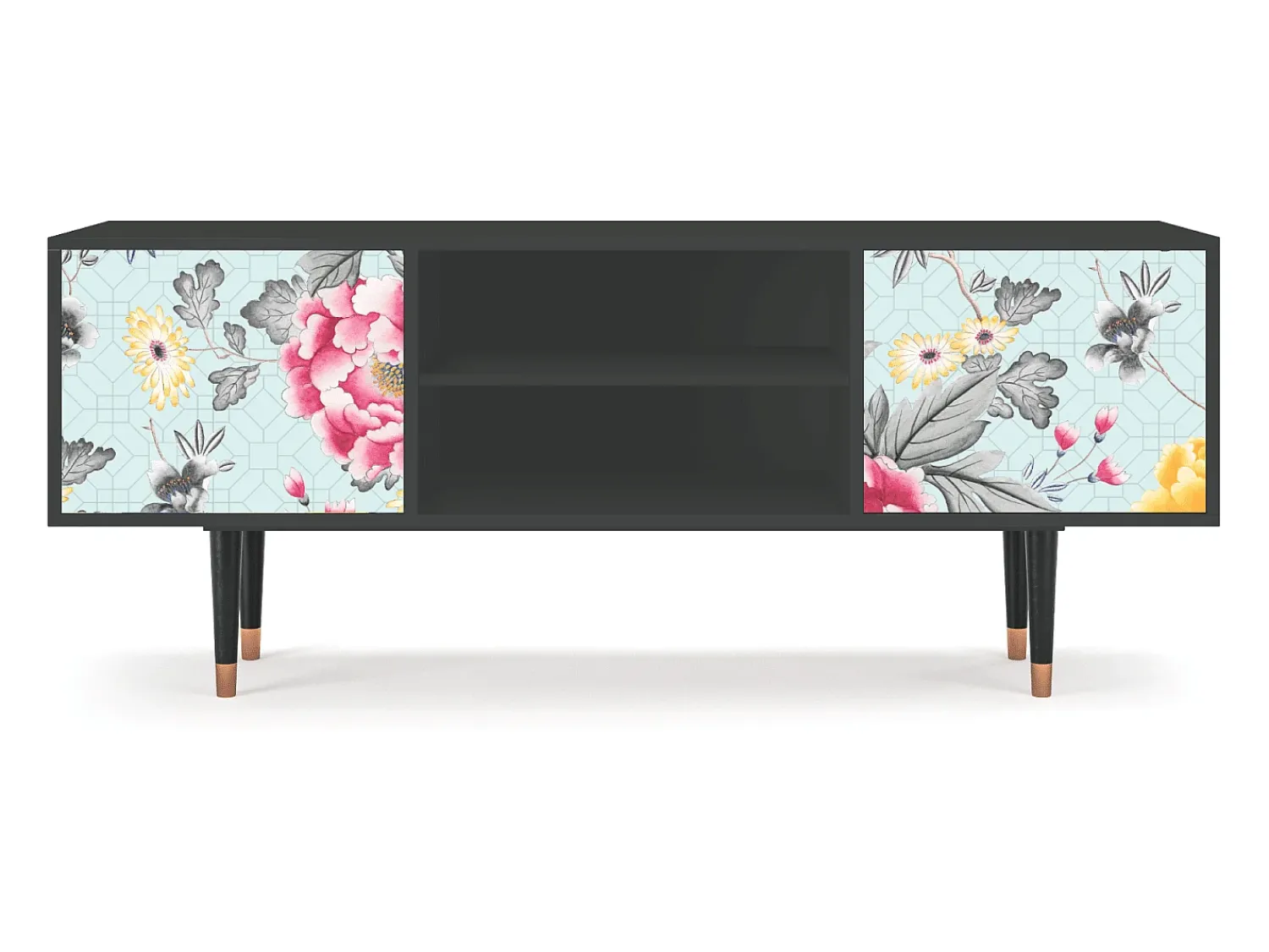 Móvel De Tv| Mueble de TV - 170х69х48 cm - T2 - Sky Garden, Antracite Cinza antracite